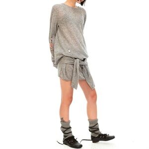 Square Circle multi-way wearing wool alpaca knit tie front skirt M